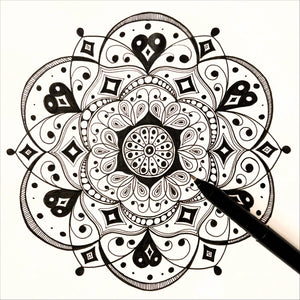 Mandala on fineliner black and white by Maria Vallverdu Sabia